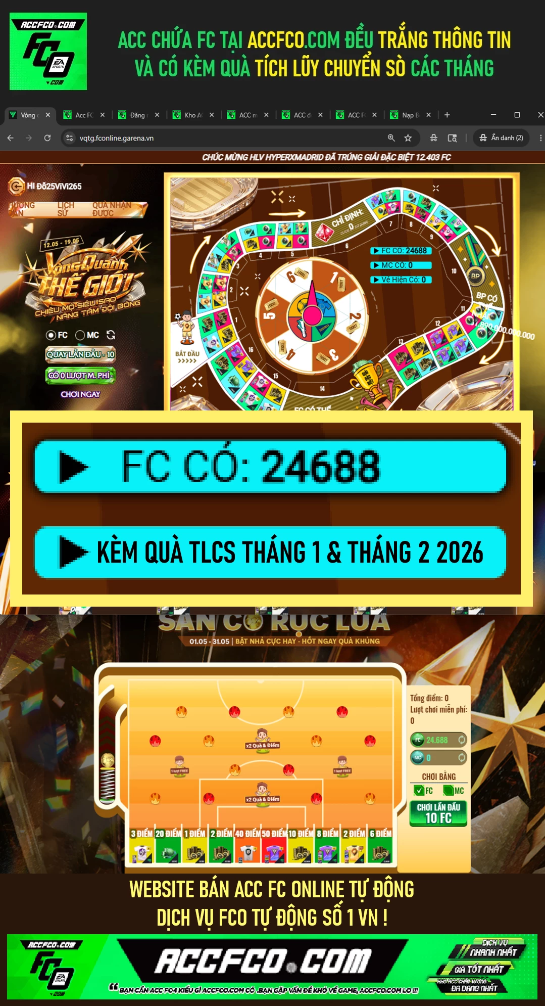 ACC chứa 24.688 FC trắng thông tin (kèm quà TL Chuyển Sò FC Tháng 1 vs Tháng 2 2026🎁)